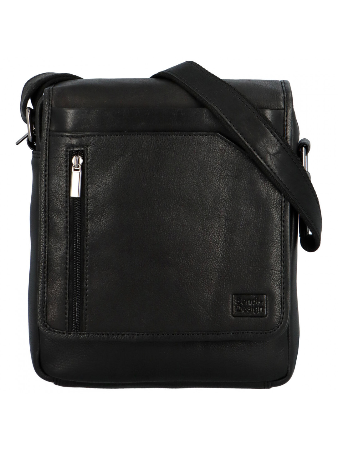 Pánská kožená taška přes rameno černá – SendiDesign Nouwel