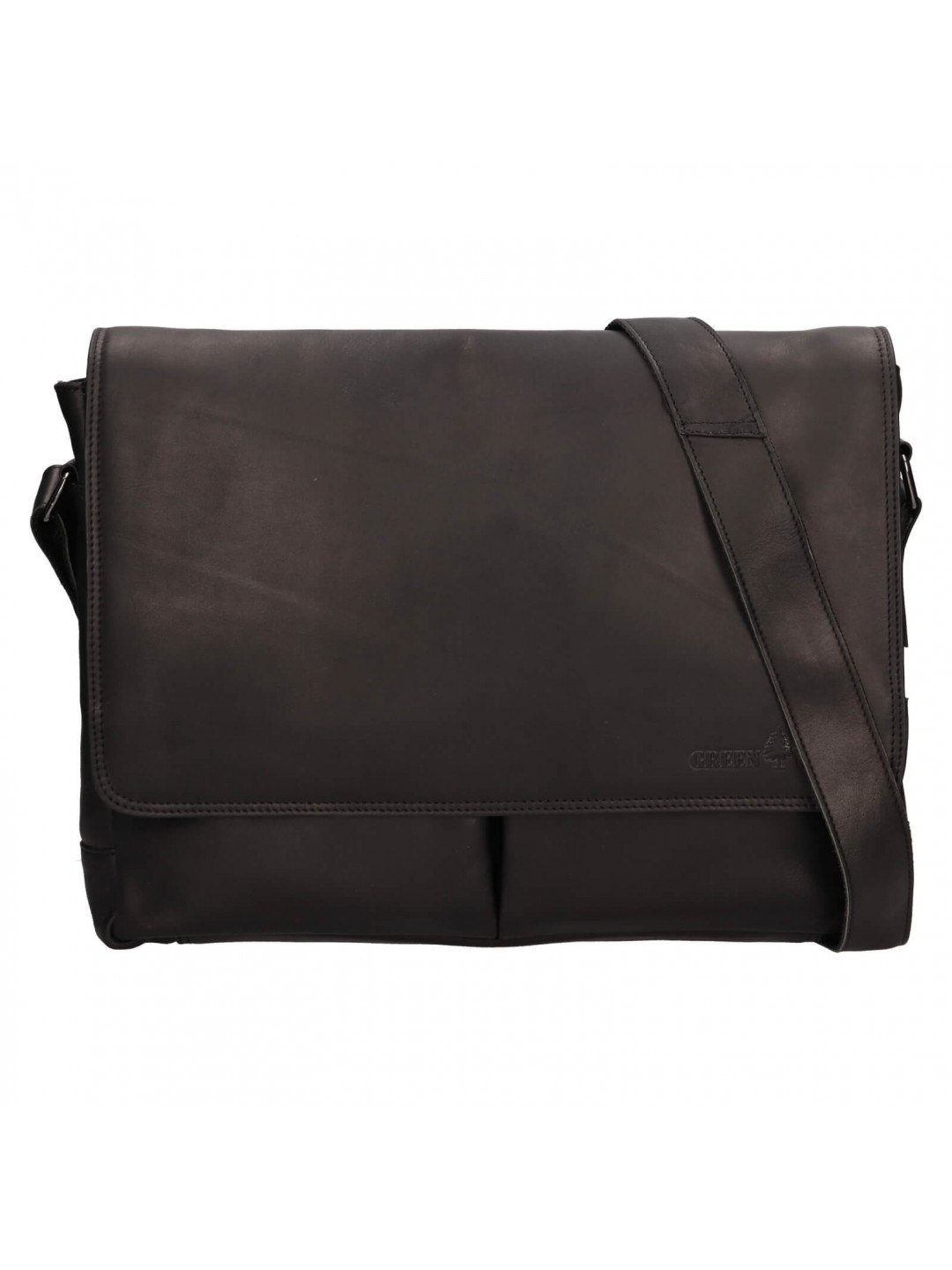 Pánská kožená taška přes rameno Greenwood Jasnek – černá