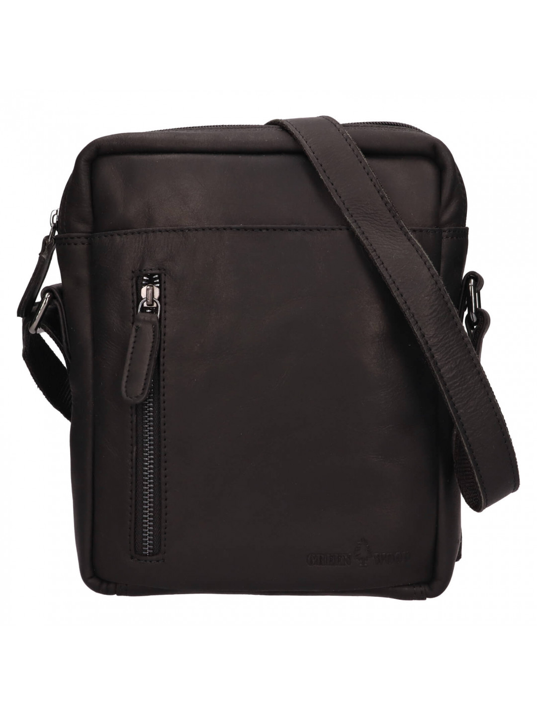 Pánská kožená taška přes rameno Greenwood Vašek – černá