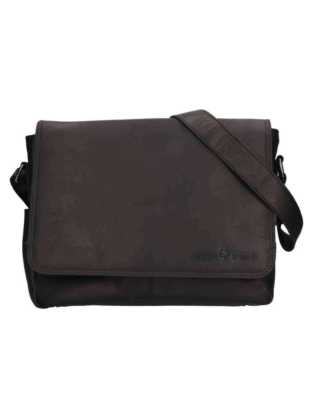 Pánská kožená taška přes rameno Greenwood Phils – černá