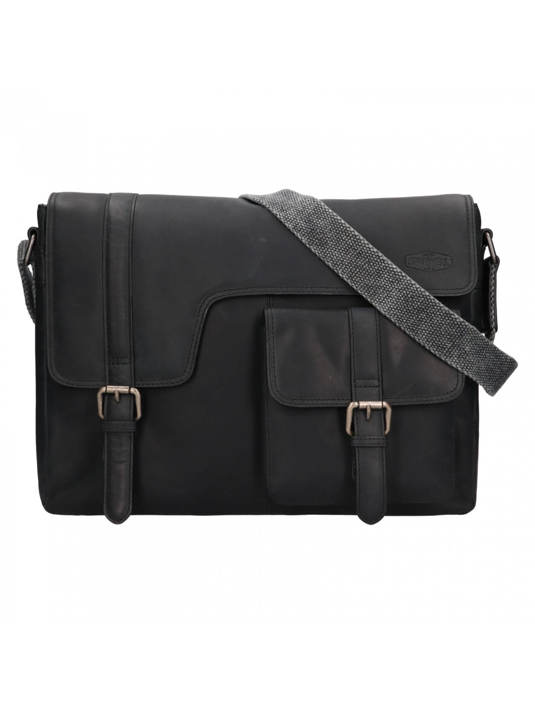 Pánská kožená taška přes rameno Sparwell Dylen – černá