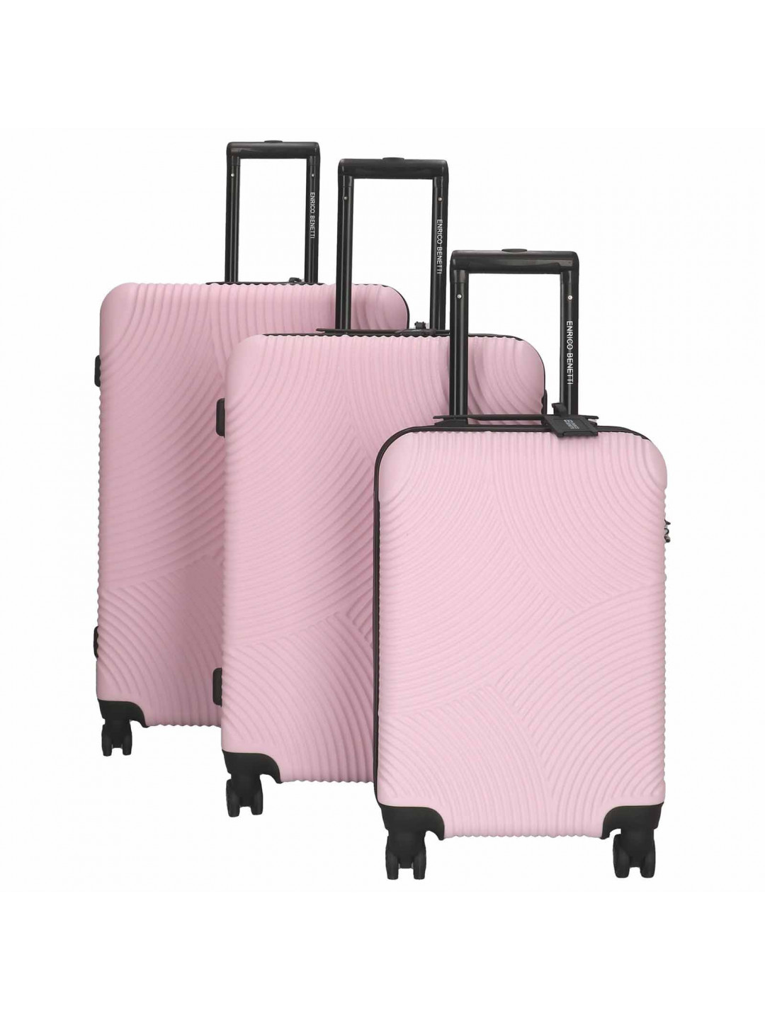 Sada 3 cestovních kufrů Enrico Benetti Kanes S M L – růžová