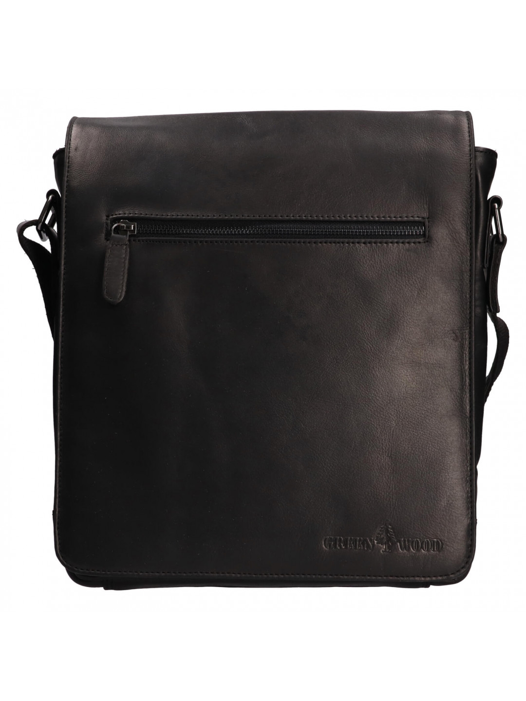 Pánská kožená taška přes rameno Greenwood Lowan – černá