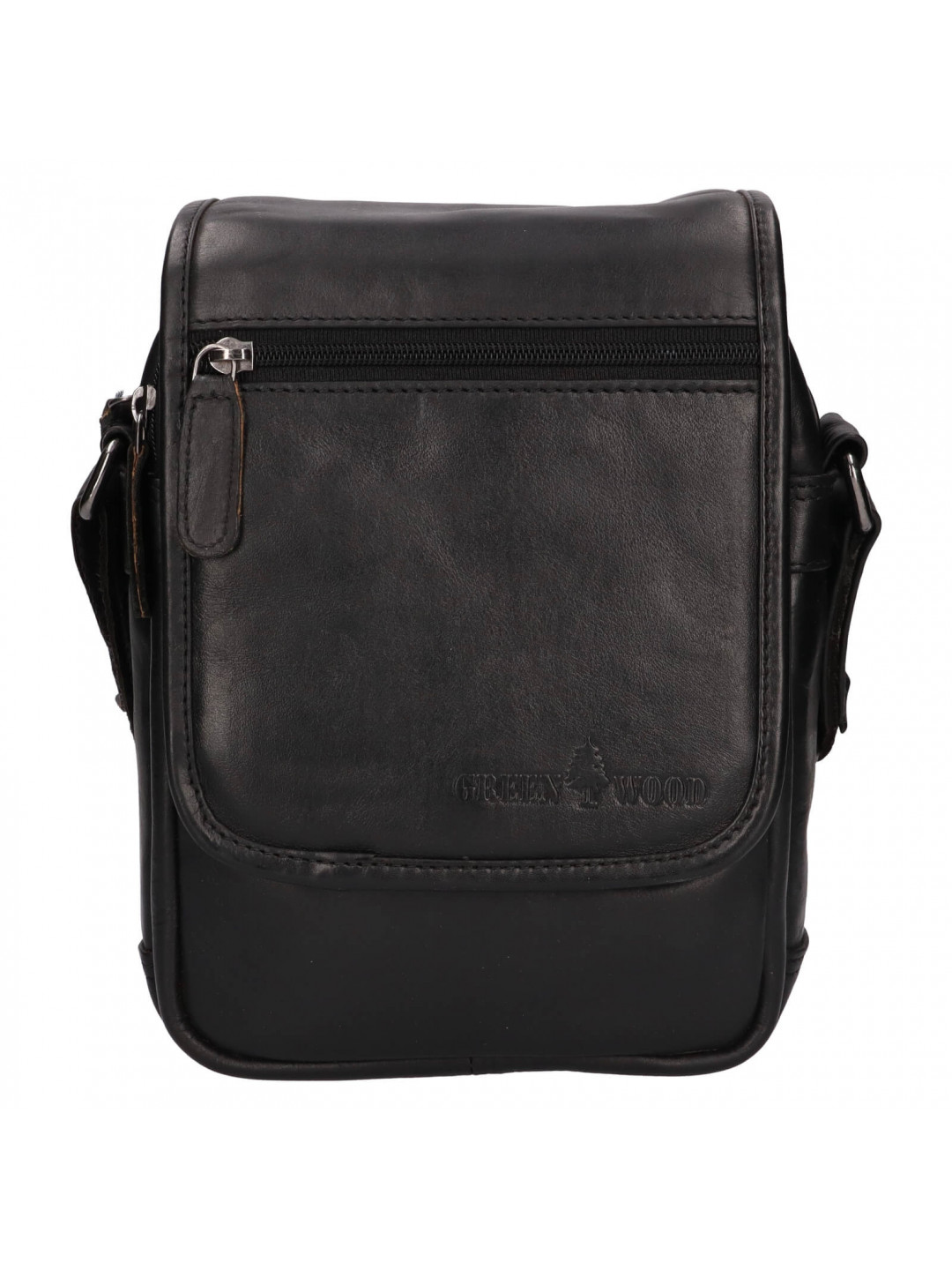 Pánská kožená taška přes rameno Greenwood Stefan – černá