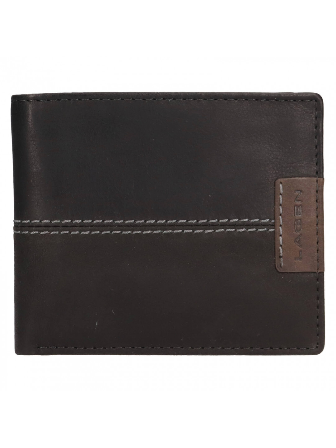 Pánská kožená peněženka Lagen Arnaud – černo-šedá