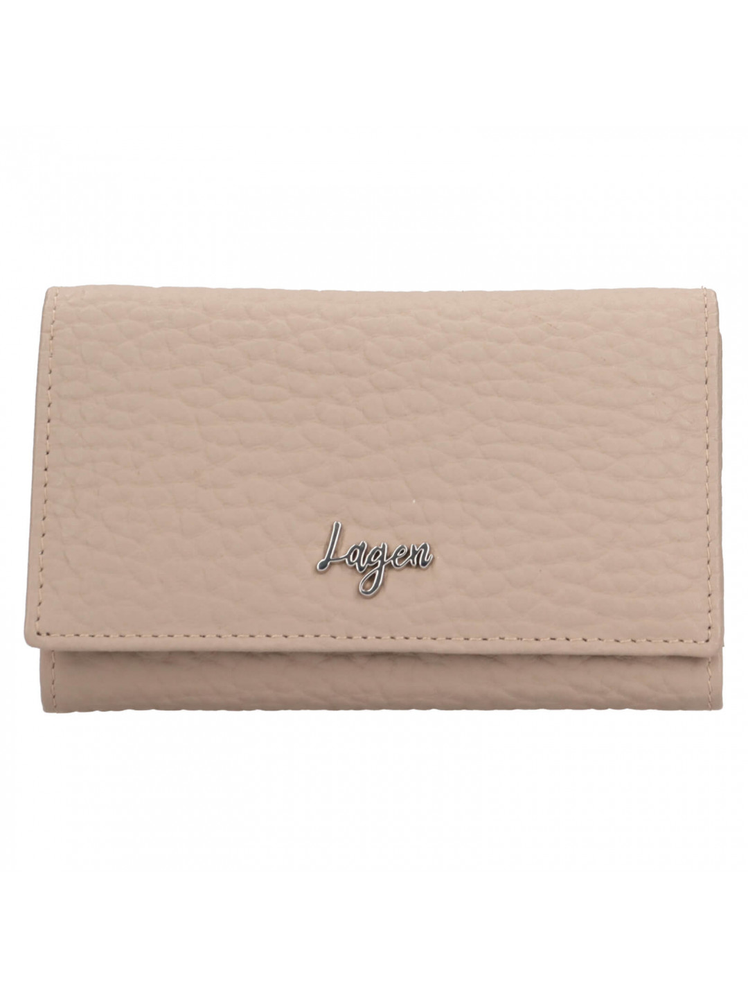 Malá dámská kožená peněženka Lagen Lorraine – béžovo-šedá