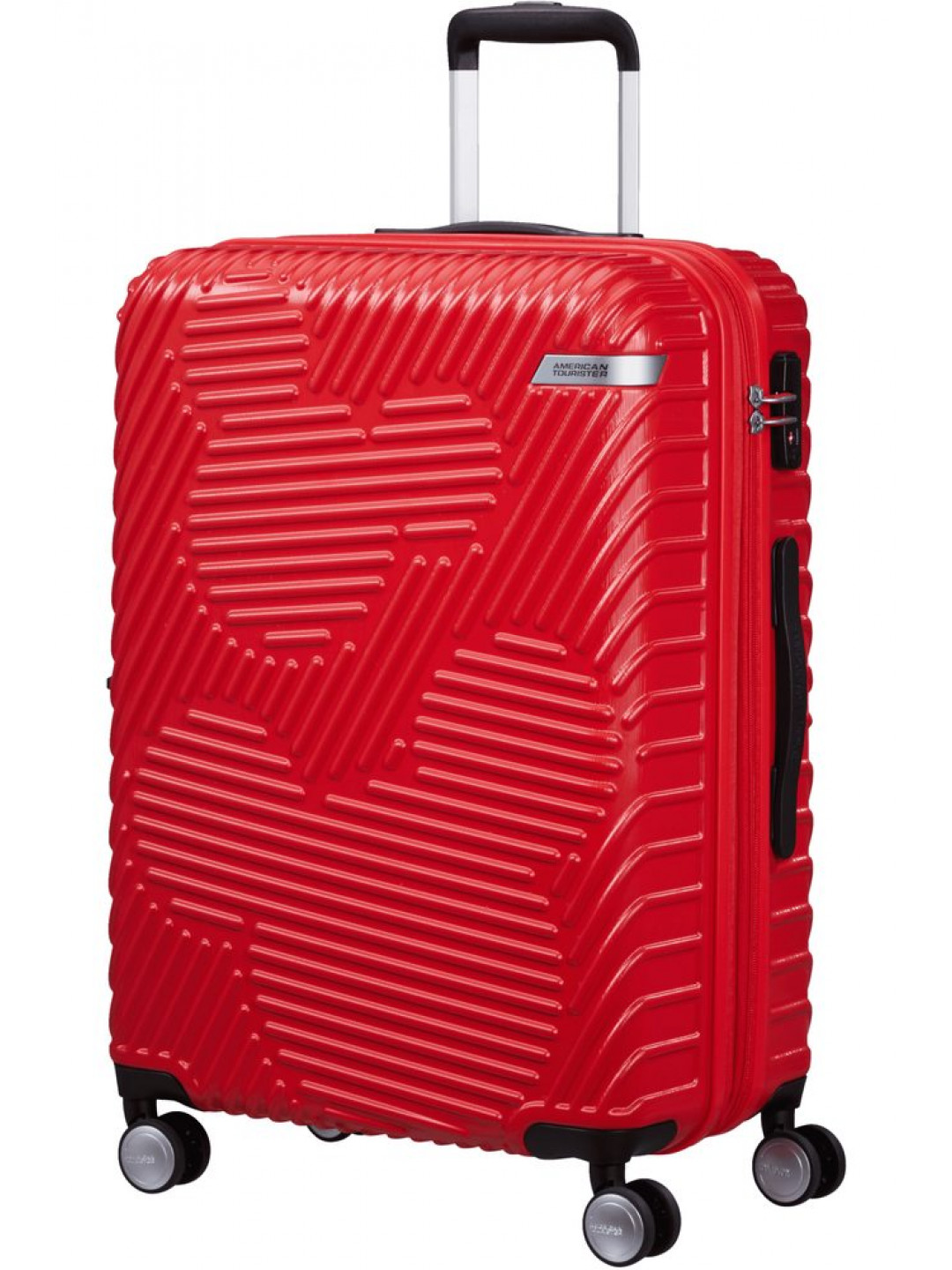 American Tourister Skořepinový cestovní kufr Mickey Clouds M EXP 63 70 l – červená