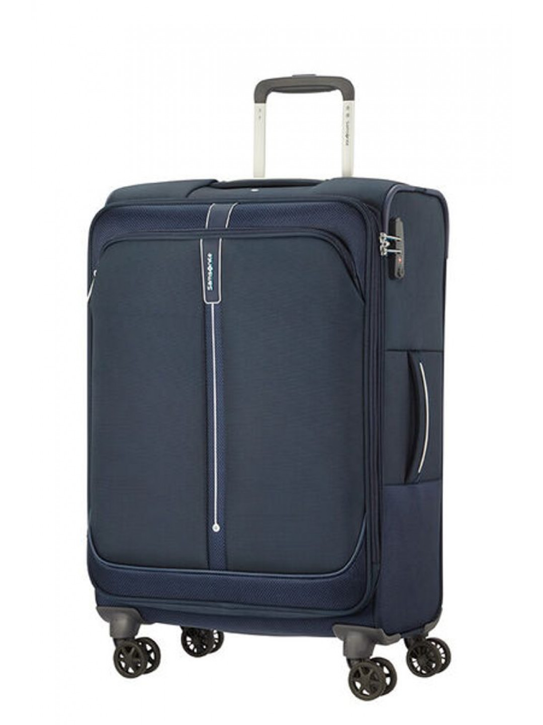Samsonite Látkový cestovní kufr Popsoda Spinner 66 cm 68 73 5 l – tmavě modrá
