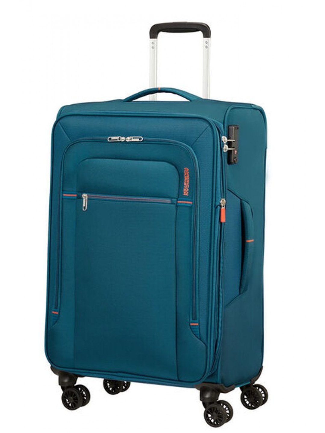 American Tourister Látkový cestovní kufr Crosstrack EXP M 71 5 77 l – modrá