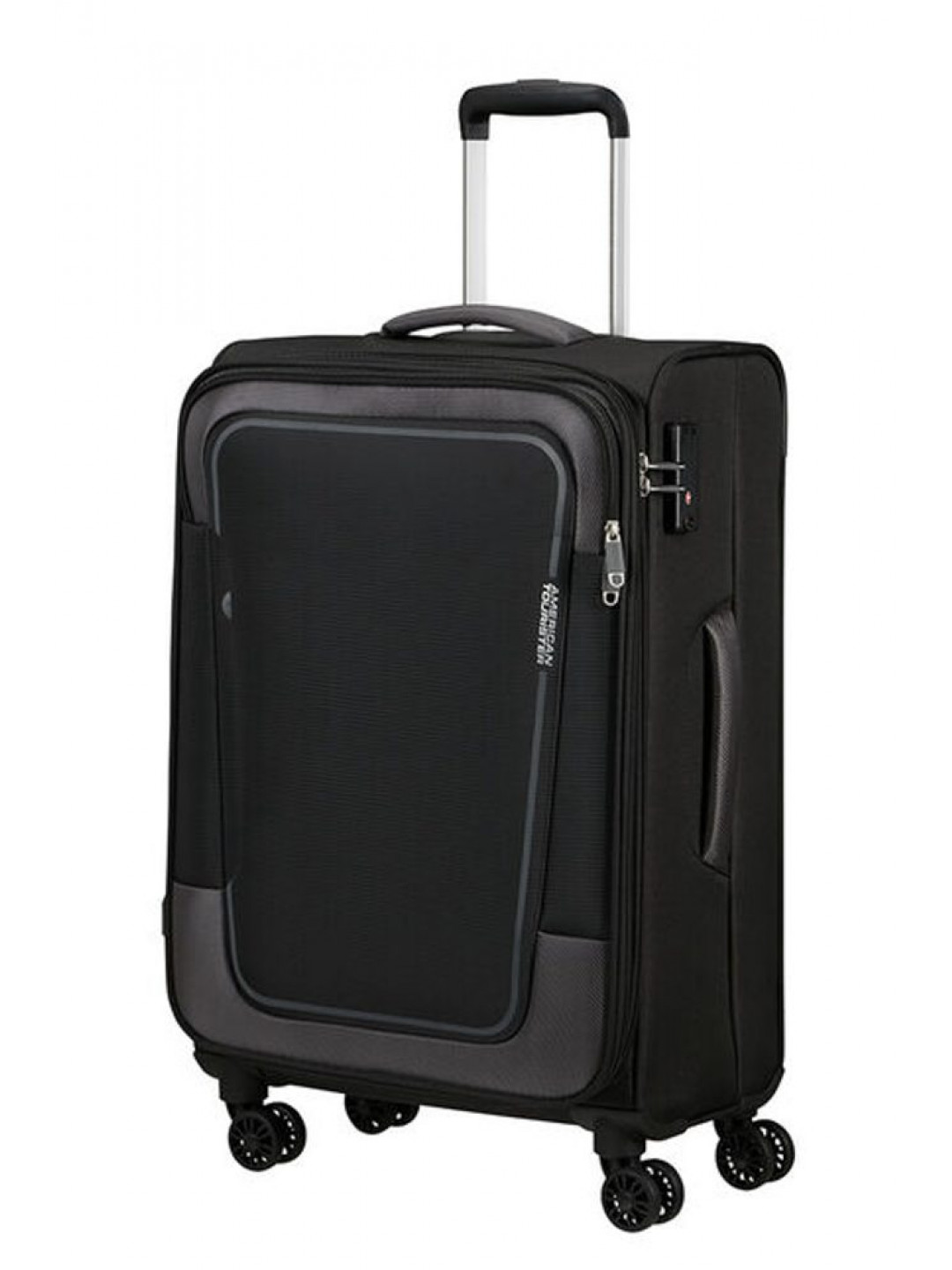 American Tourister Látkový cestovní kufr Pulsonic EXP M 64 74 l – černá