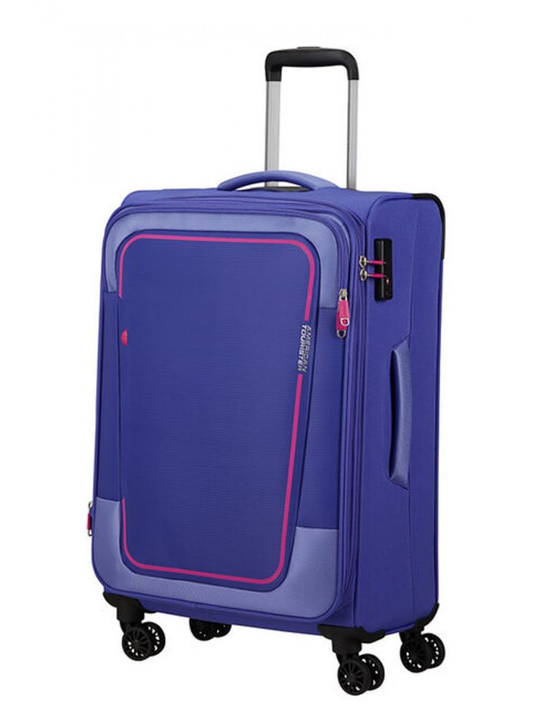 American Tourister Látkový cestovní kufr Pulsonic EXP M 64 74 l – fialová