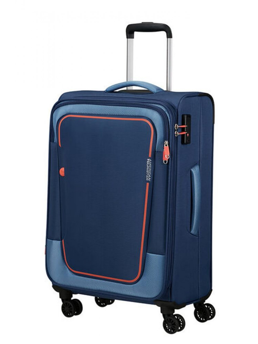 American Tourister Látkový cestovní kufr Pulsonic EXP M 64 74 l – tmavě modrá