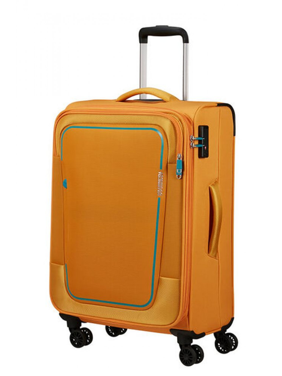 American Tourister Látkový cestovní kufr Pulsonic EXP M 64 74 l – žlutá