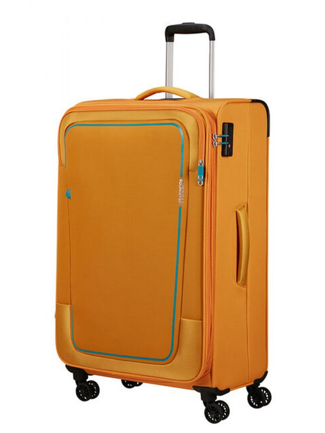 American Tourister Látkový cestovní kufr Pulsonic EXP XL 113 122 l – žlutá