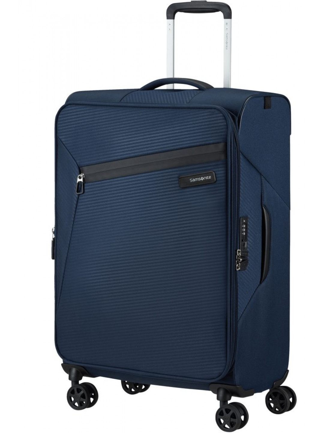 Samsonite Látkový cestovní kufr Litebeam EXP M 67 73 l – tmavě modrá