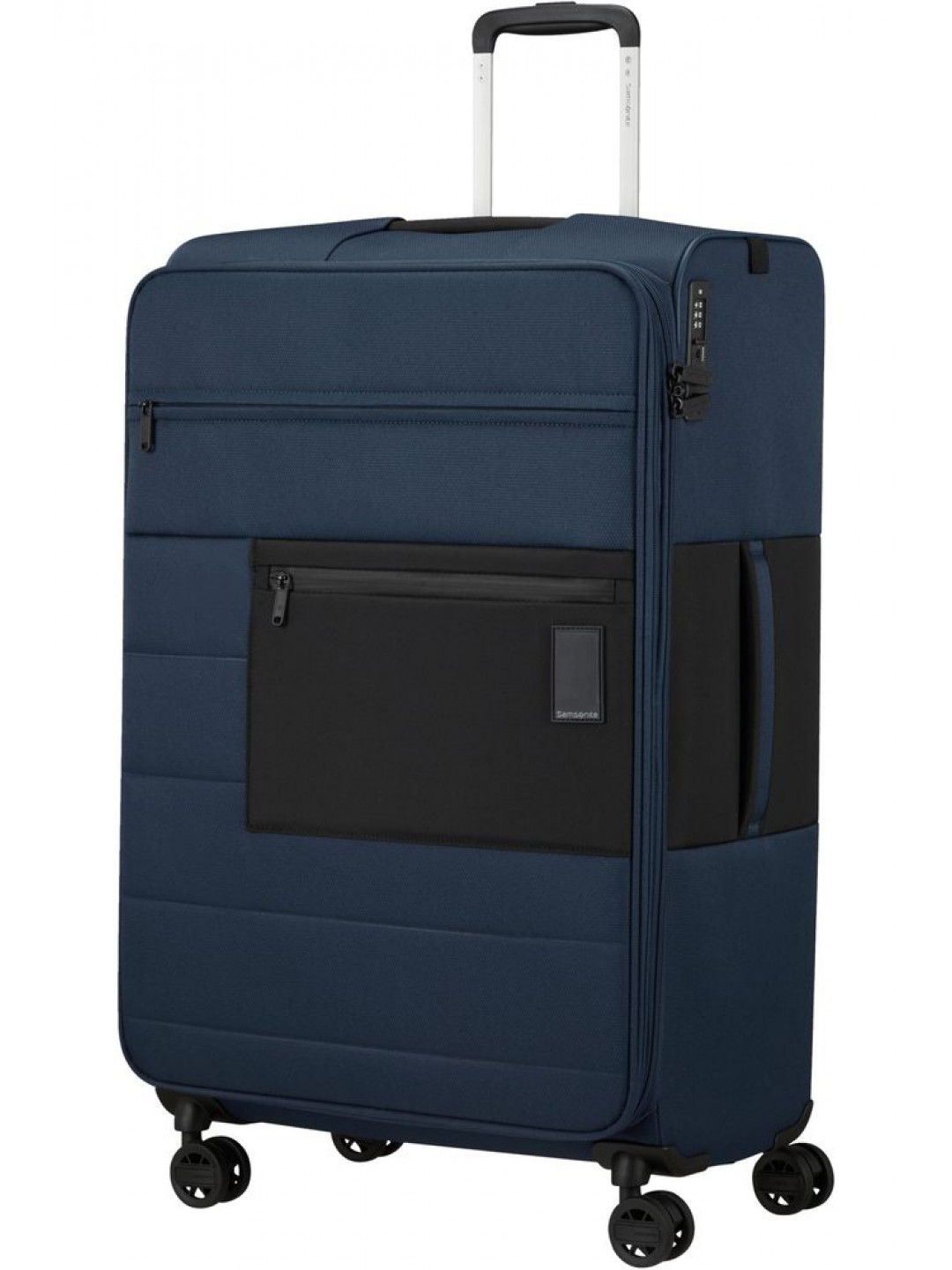 Samsonite Látkový cestovní kufr Vaycay L EXP 104 112 l – tmavě modrá