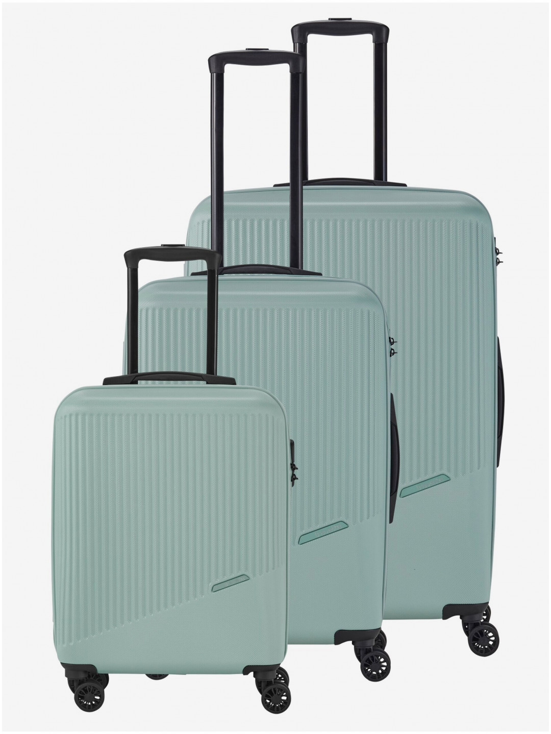 Sada tří cestovních kufrů ve světle zelené barvě Travelite Bali S M L Mint