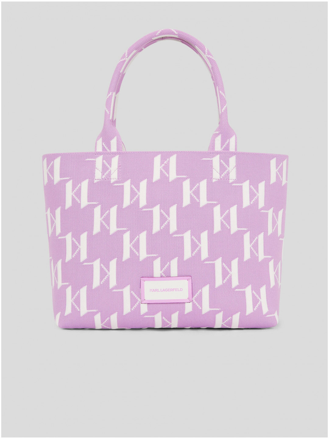Bílo-fialová dámská vzorovaná kabelka KARL LAGERFELD Monogram Knit