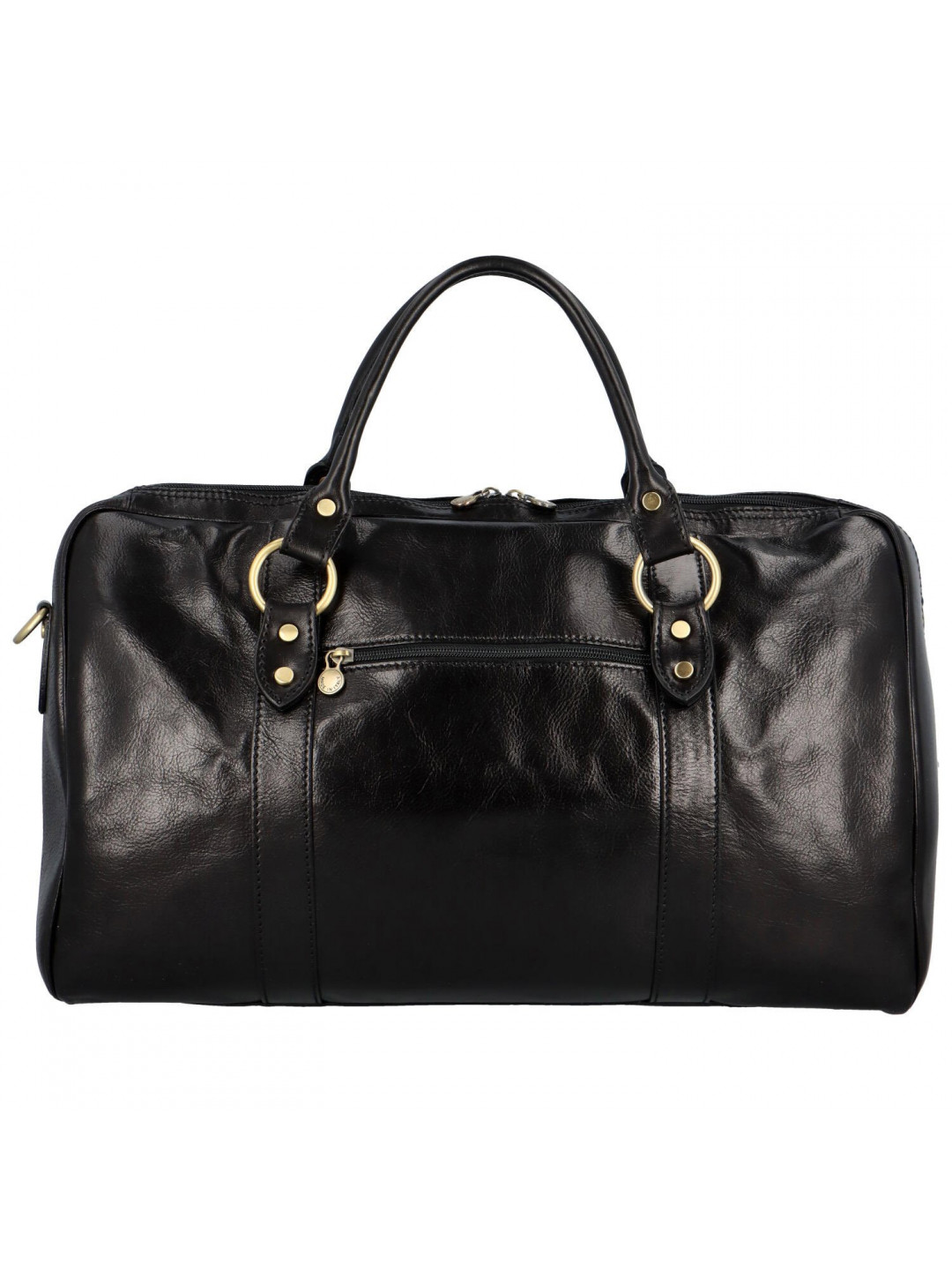 Cestovní kožená taška černá – Delami Ofelie