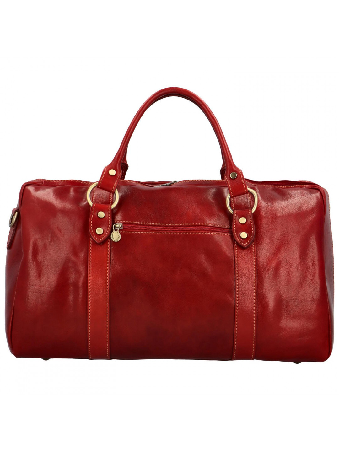 Cestovní kožená taška červená – Delami Ofelie
