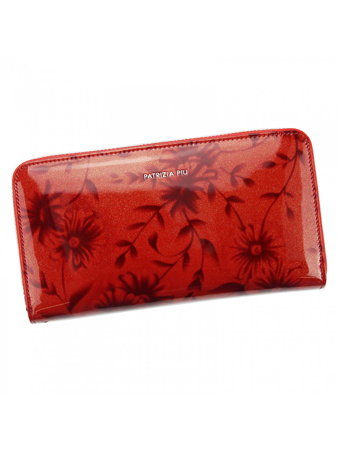 Luxusní dámská kožená peněženka Esma flower červená