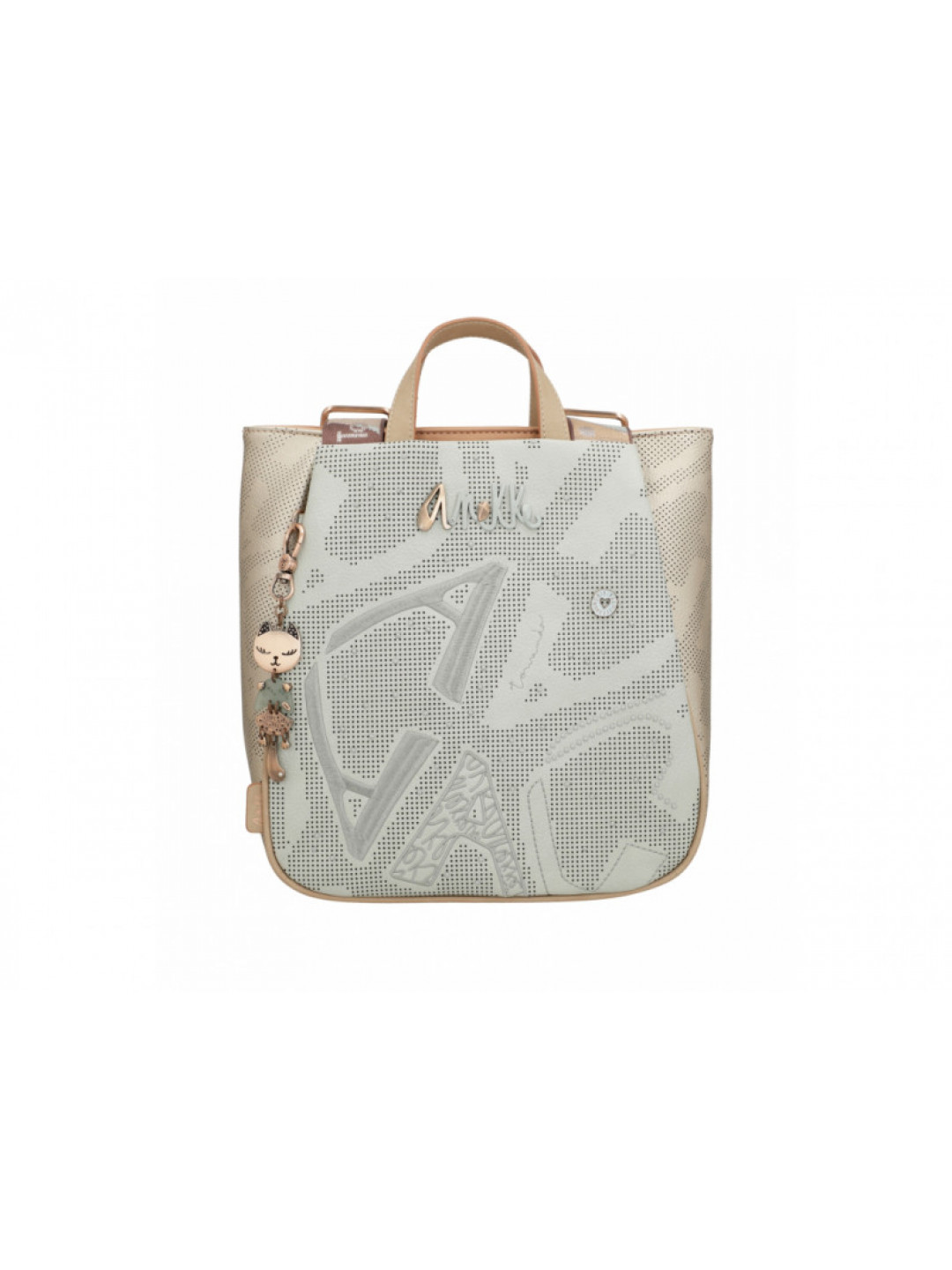 Elegantní koženkový kabelko batoh Anekke vintage Passion zelenomodrý