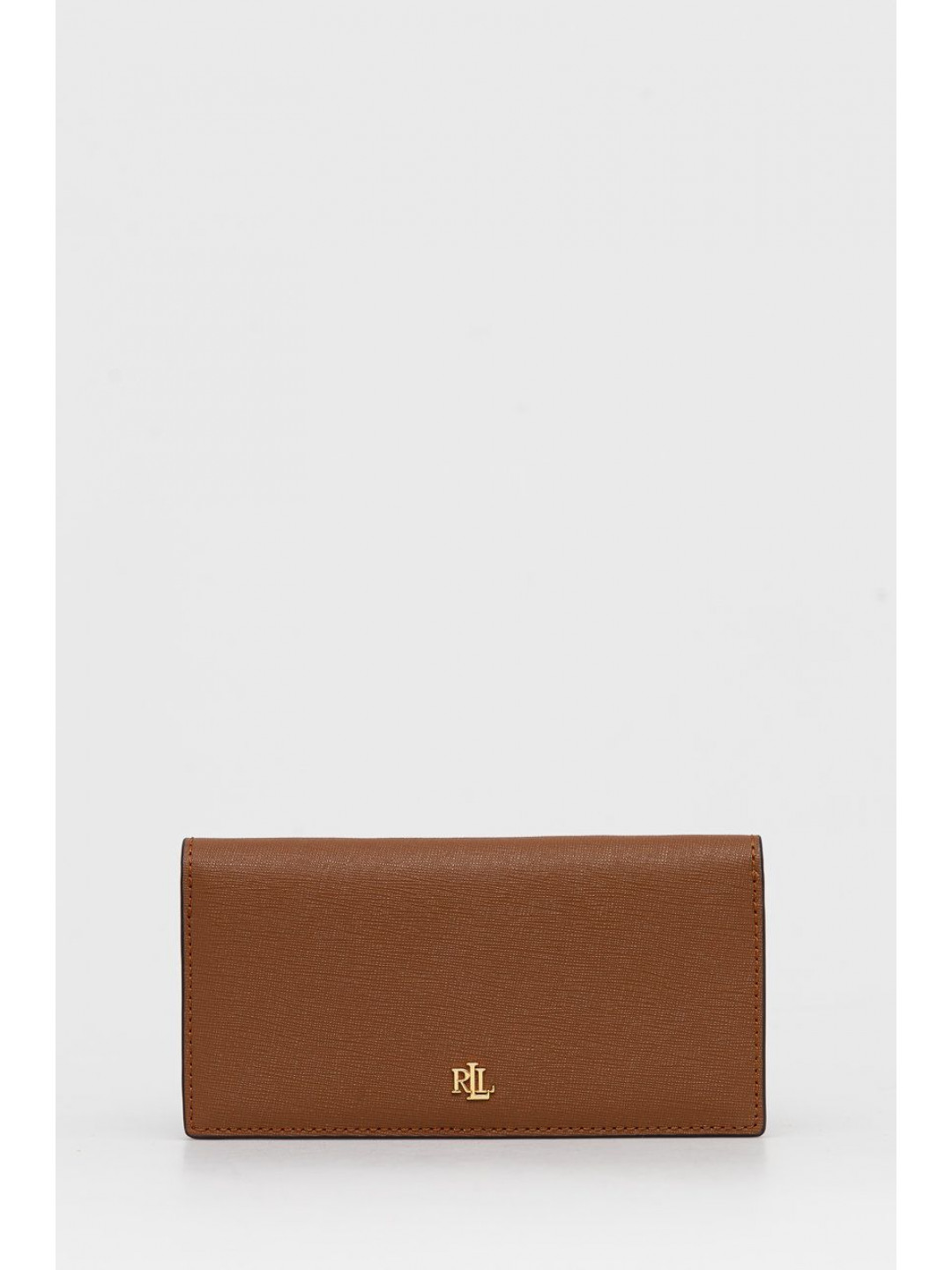 Kožená peněženka Lauren Ralph Lauren dámská hnědá barva