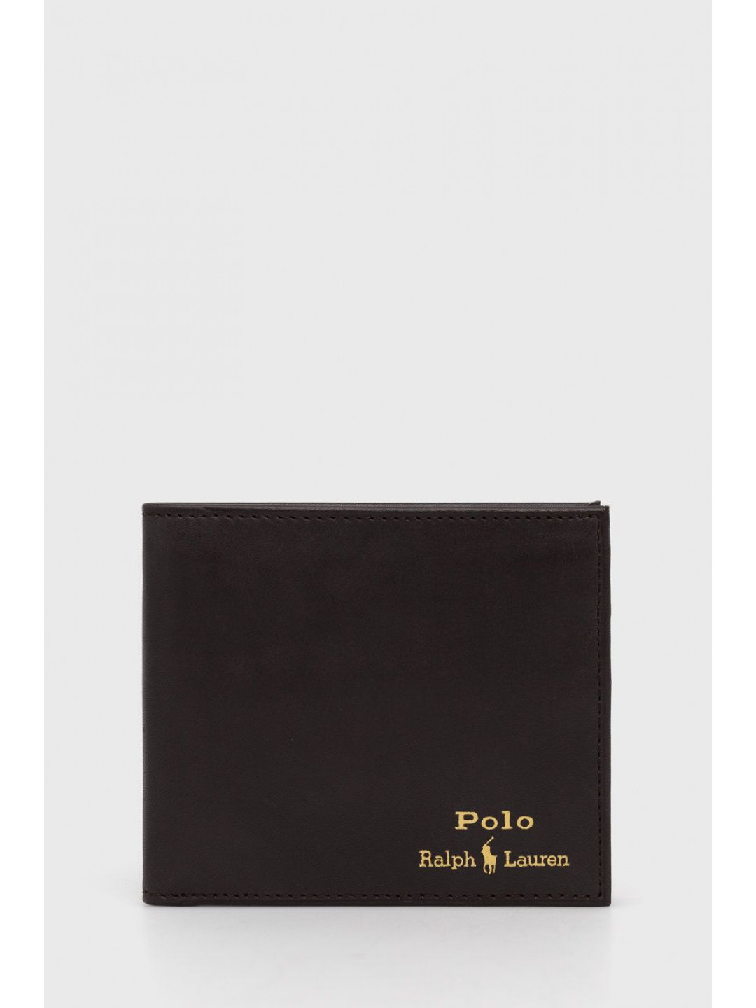 Kožená peněženka Polo Ralph Lauren pánská hnědá barva