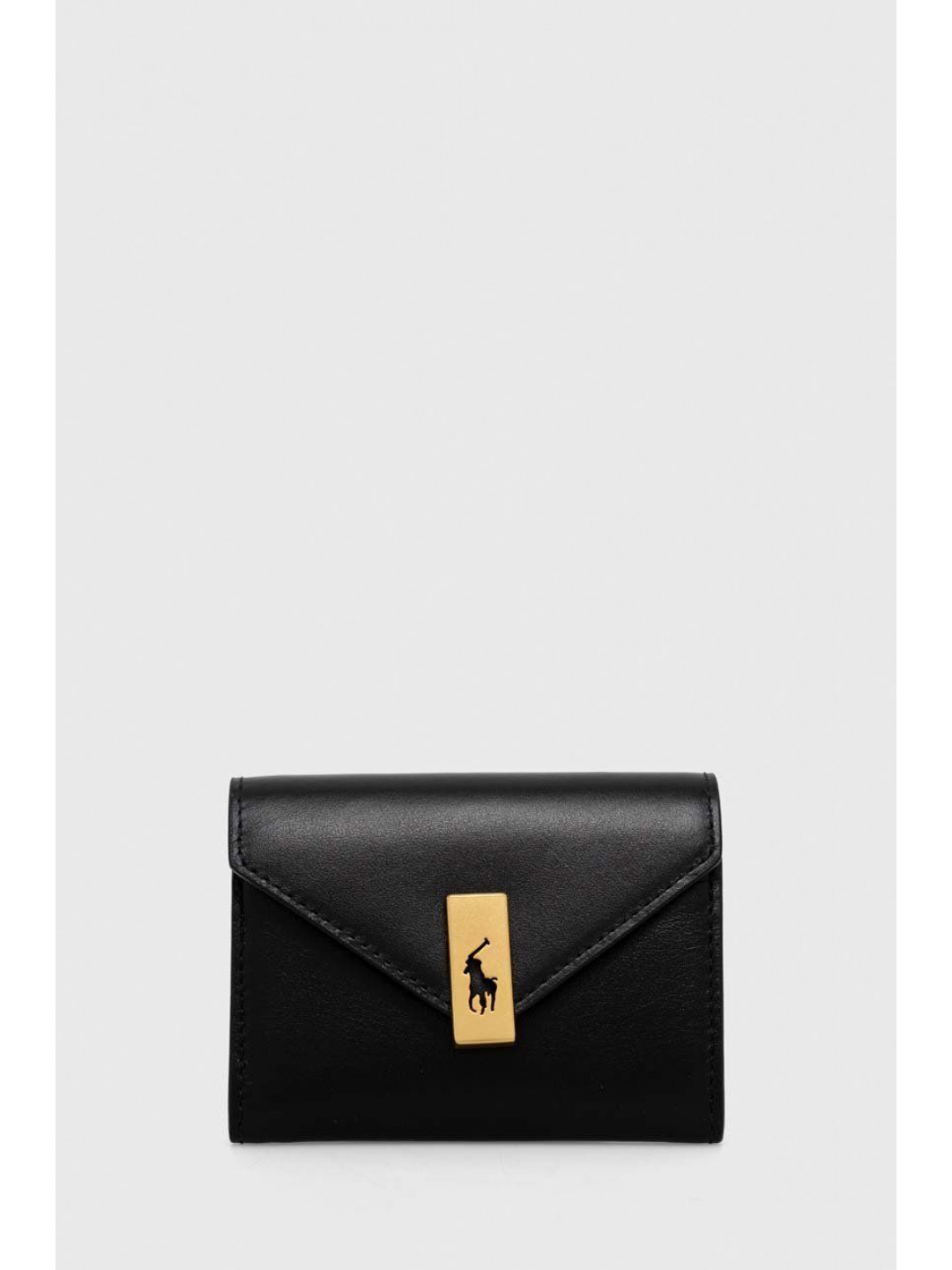 Kožená peněženka Polo Ralph Lauren černá barva 427886734