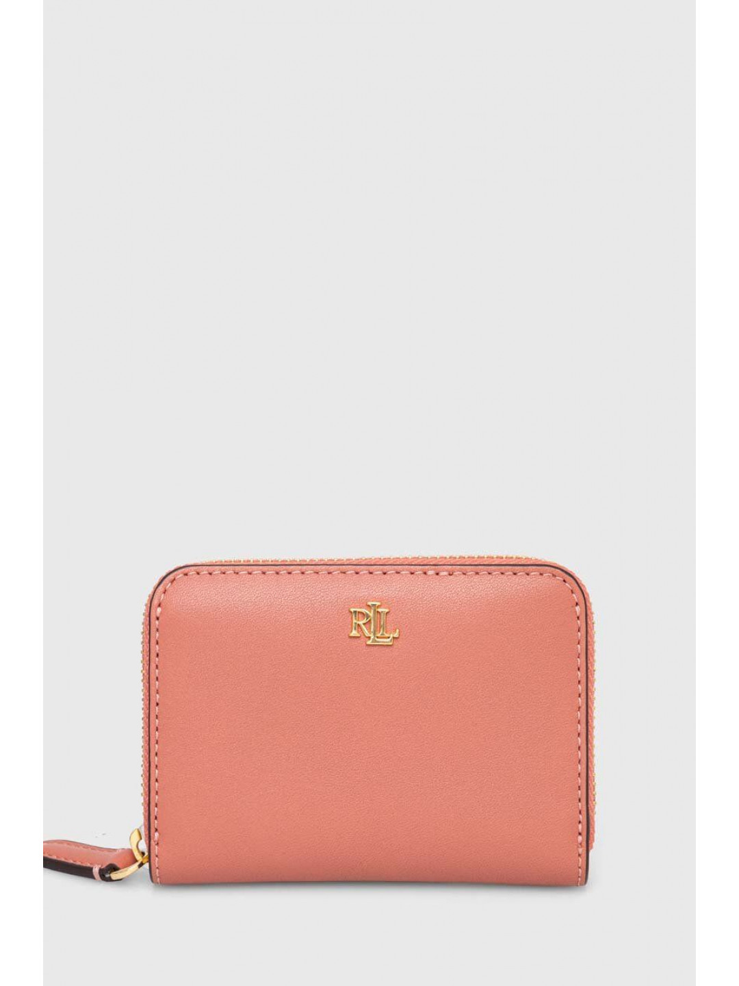 Kožená peněženka Lauren Ralph Lauren růžová barva 432876729