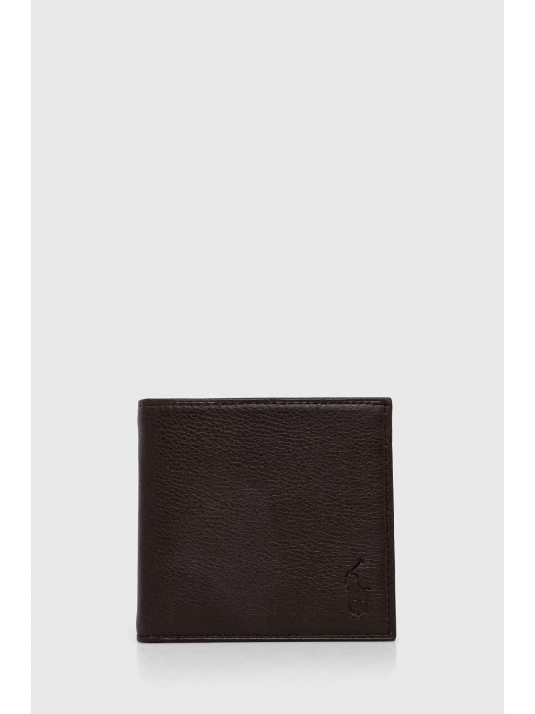 Kožená peněženka Polo Ralph Lauren hnědá barva 405914235