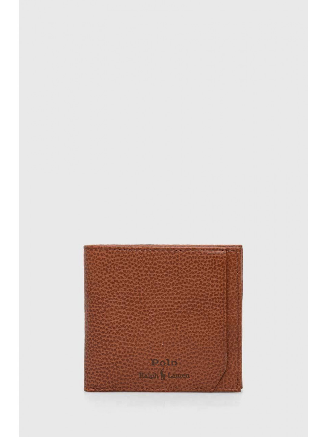 Kožená peněženka Polo Ralph Lauren hnědá barva 405914158