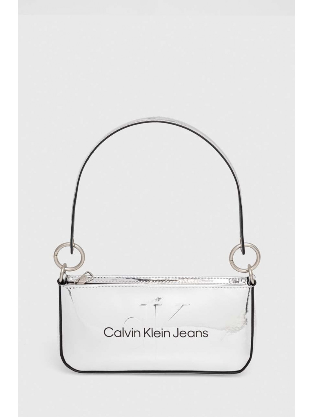 Kabelka Calvin Klein Jeans stříbrná barva K60K611857