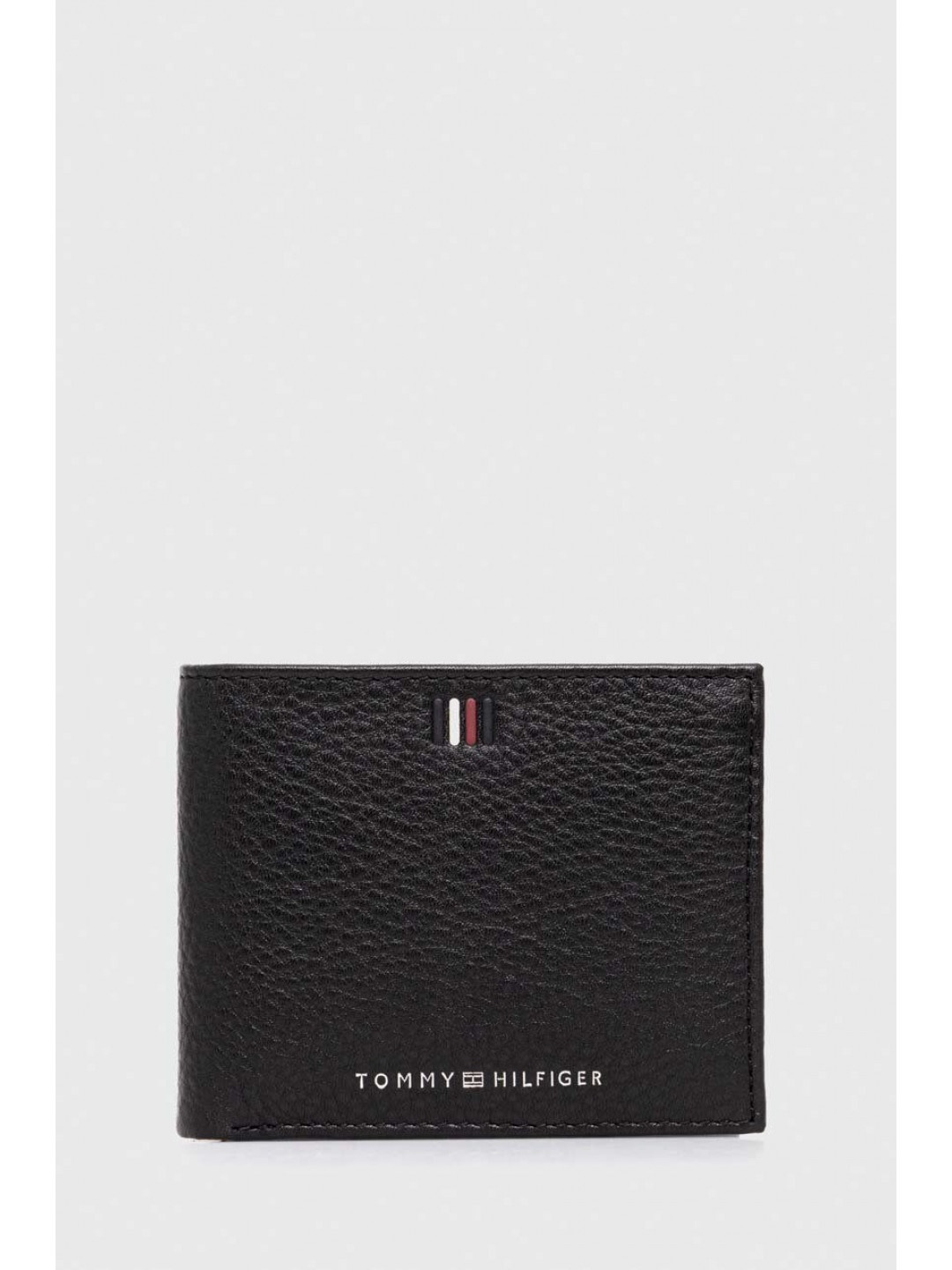 Kožená peněženka Tommy Hilfiger černá barva AM0AM11854