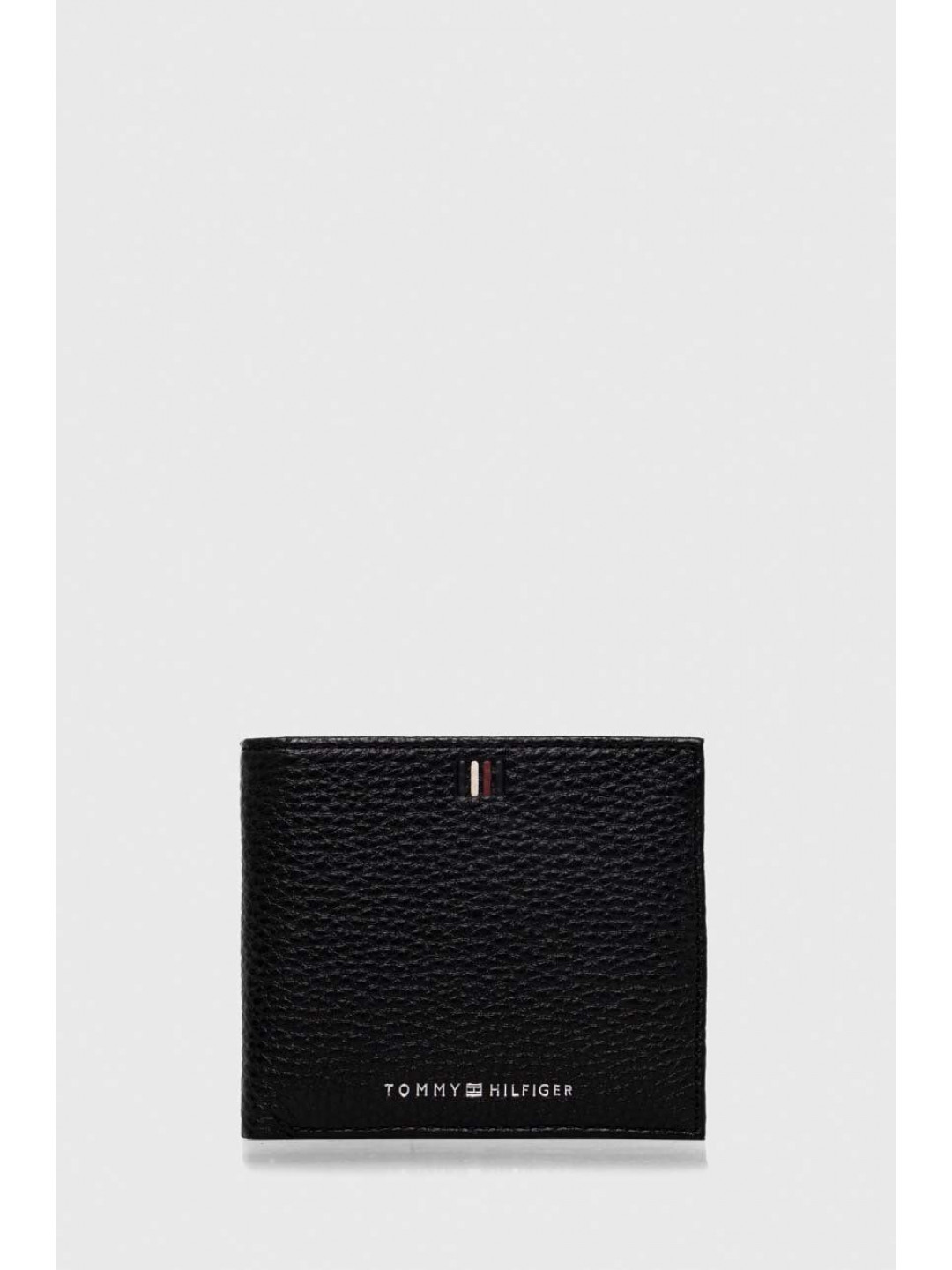 Kožená peněženka Tommy Hilfiger černá barva AM0AM11855