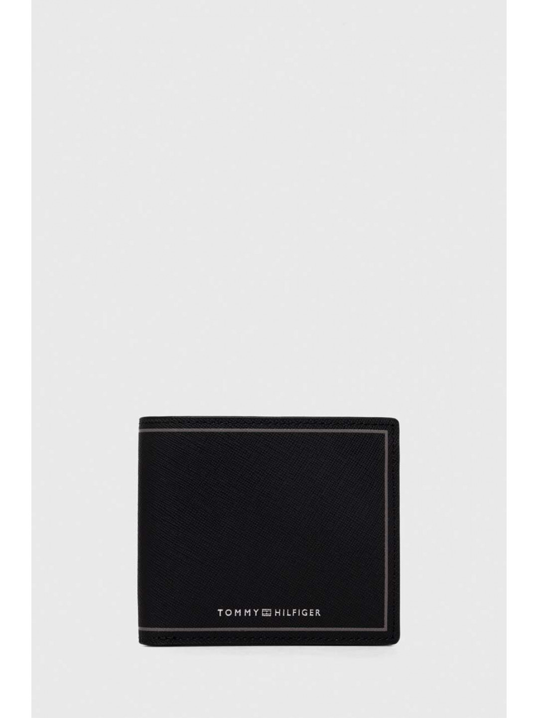 Kožená peněženka Tommy Hilfiger černá barva AM0AM11859