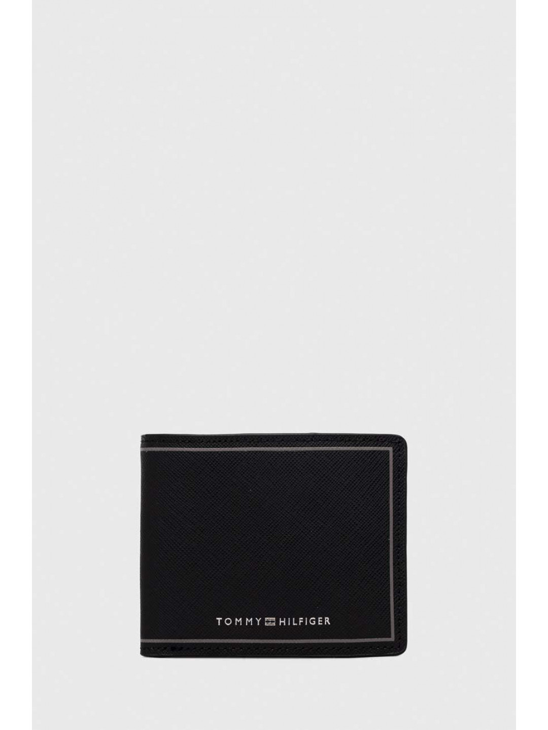 Kožená peněženka Tommy Hilfiger černá barva AM0AM11864