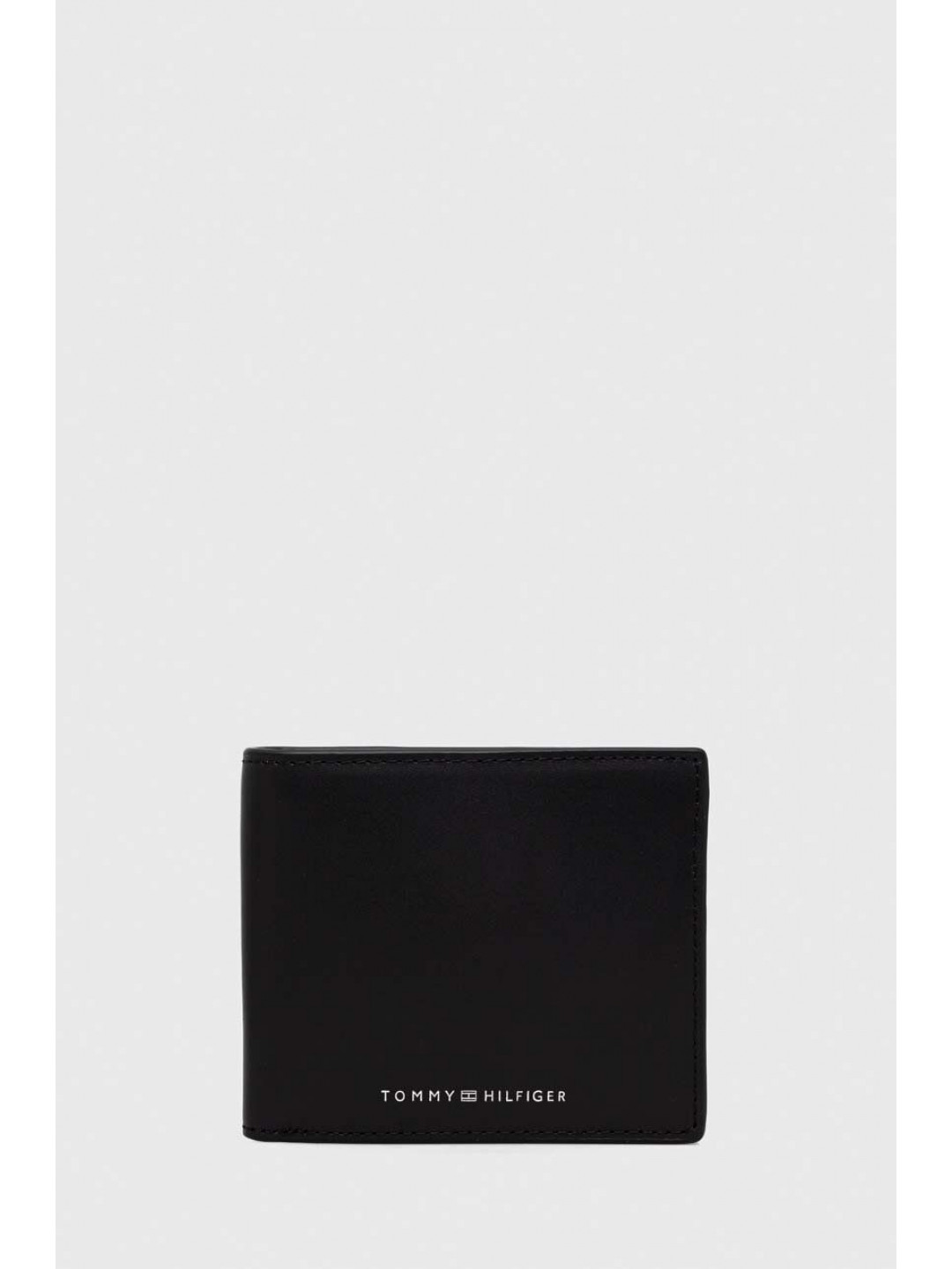 Kožená peněženka Tommy Hilfiger černá barva AM0AM11871