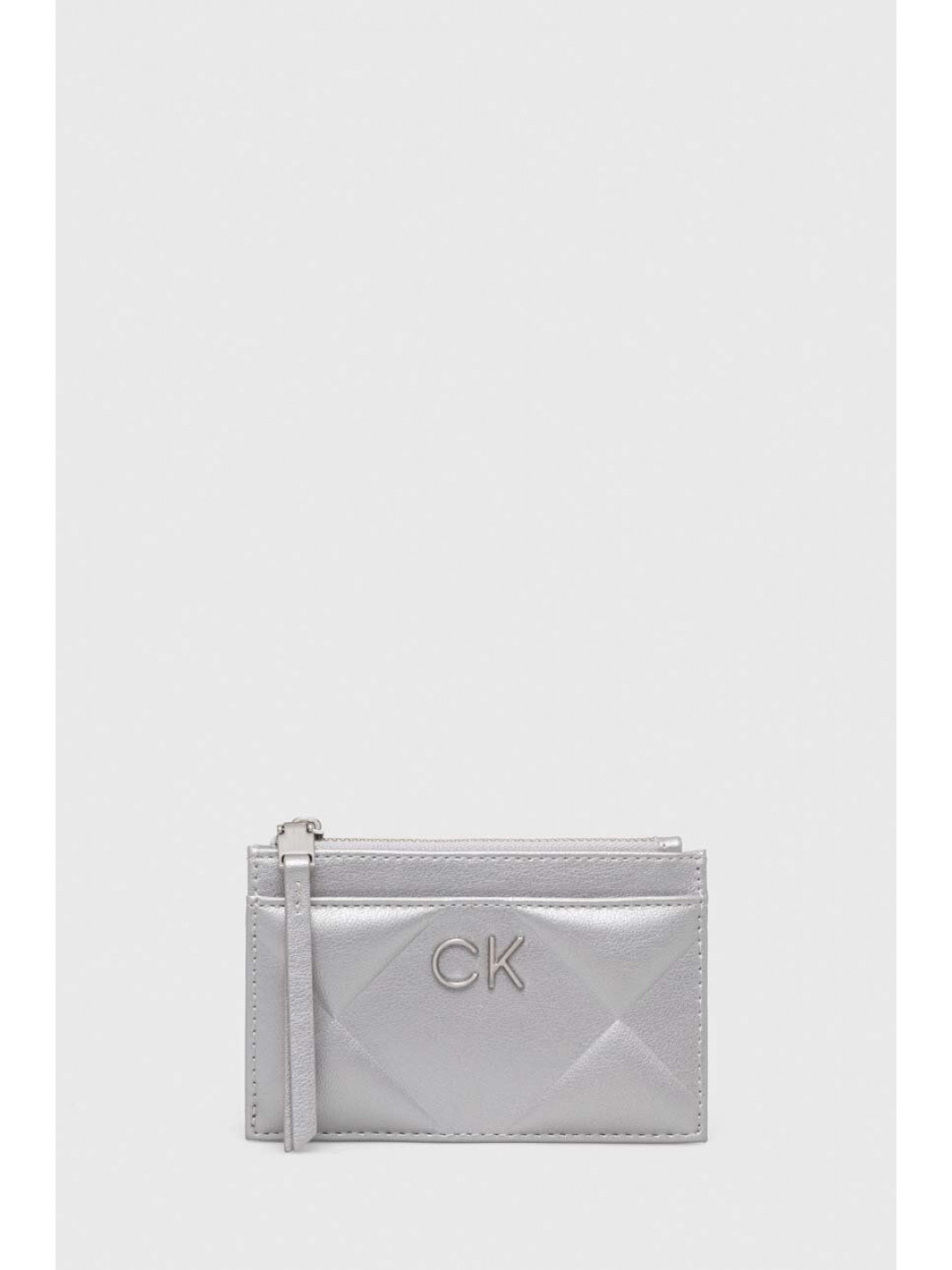 Peněženka Calvin Klein stříbrná barva K60K611371