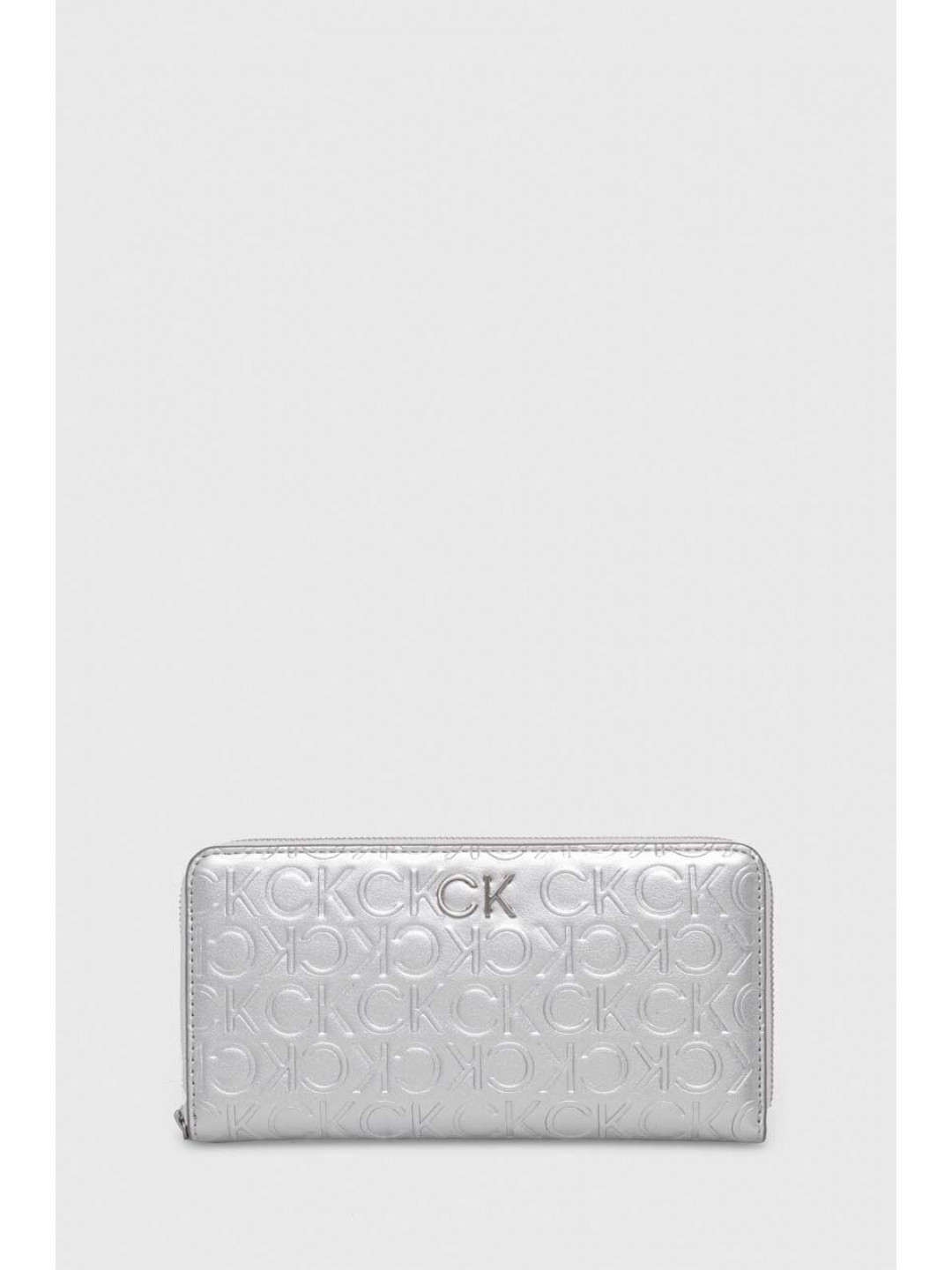 Peněženka Calvin Klein stříbrná barva K60K611573