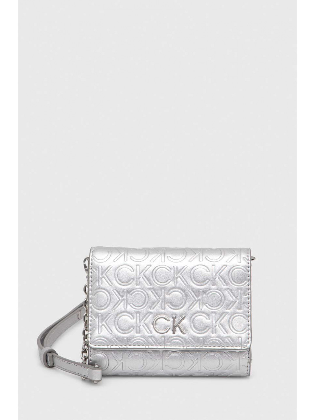 Peněženka Calvin Klein stříbrná barva K60K611383