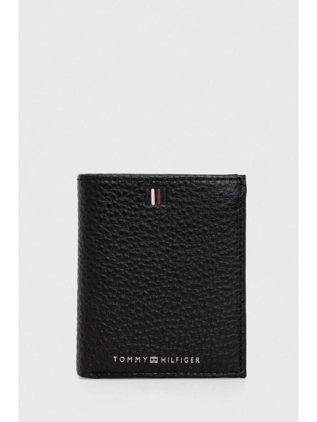 Kožená peněženka Tommy Hilfiger černá barva AM0AM11851