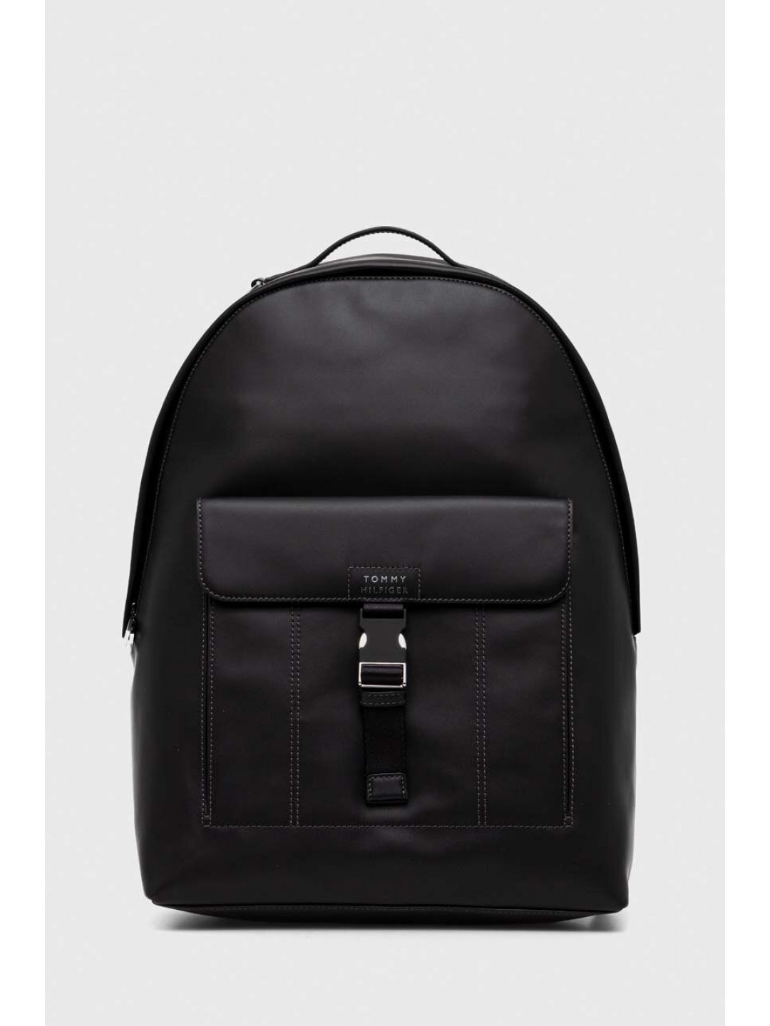 Kožený batoh Tommy Hilfiger pánský černá barva velký hladký AM0AM11823