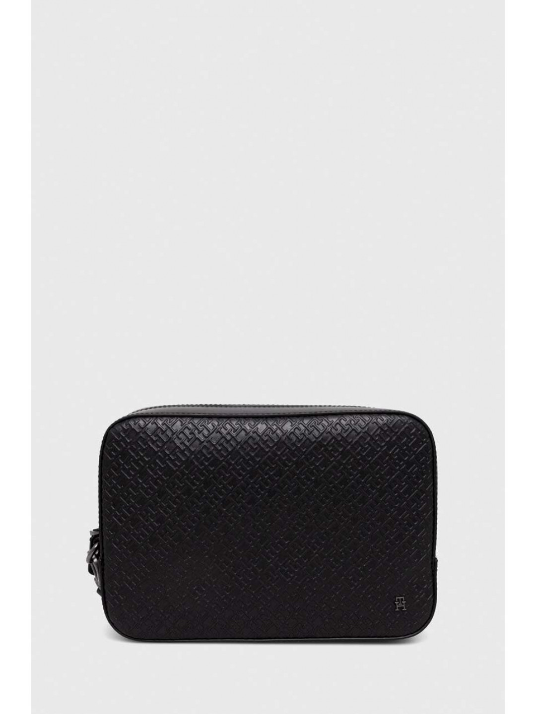Kožená kosmetická taška Tommy Hilfiger černá barva