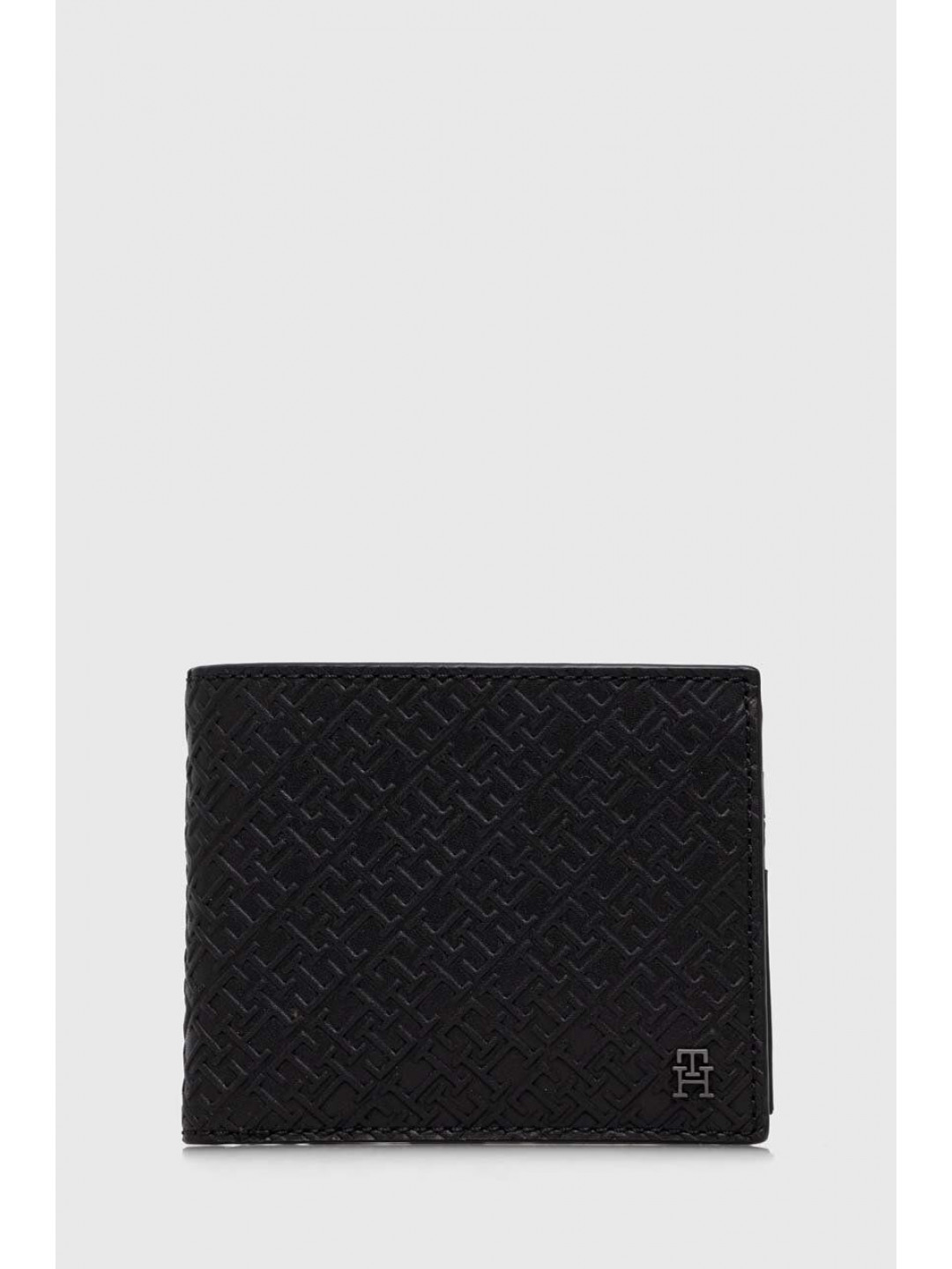 Kožená peněženka Tommy Hilfiger černá barva AM0AM11846