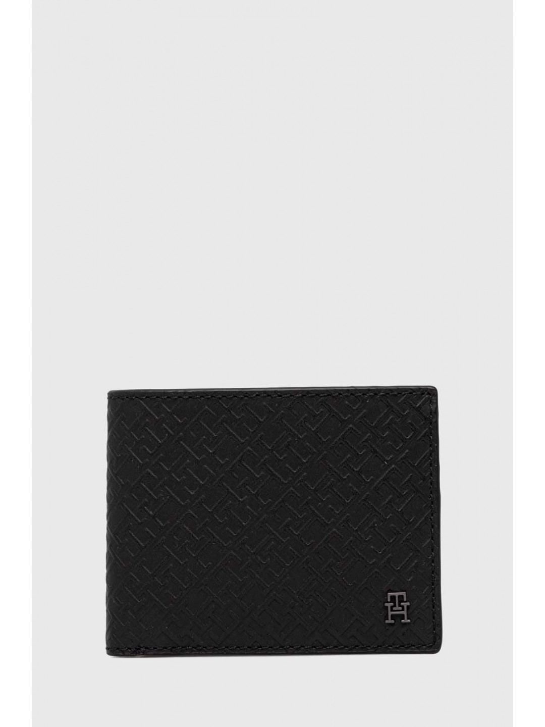 Kožená peněženka Tommy Hilfiger černá barva AM0AM11849