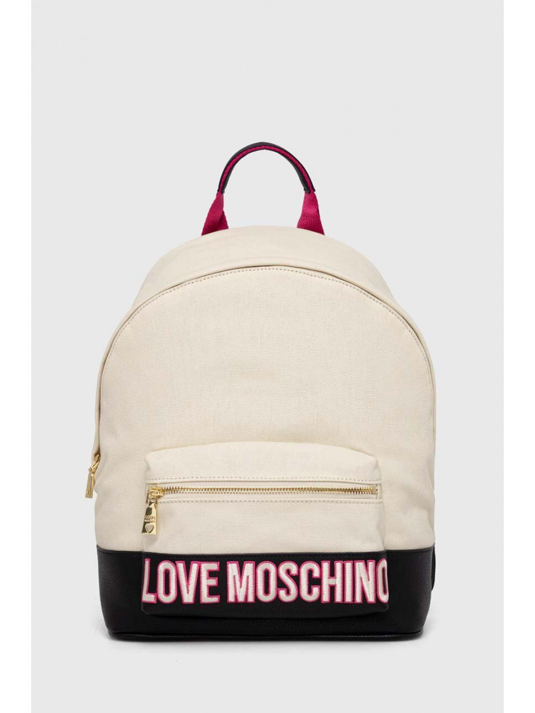 Batoh Love Moschino dámský béžová barva velký s aplikací