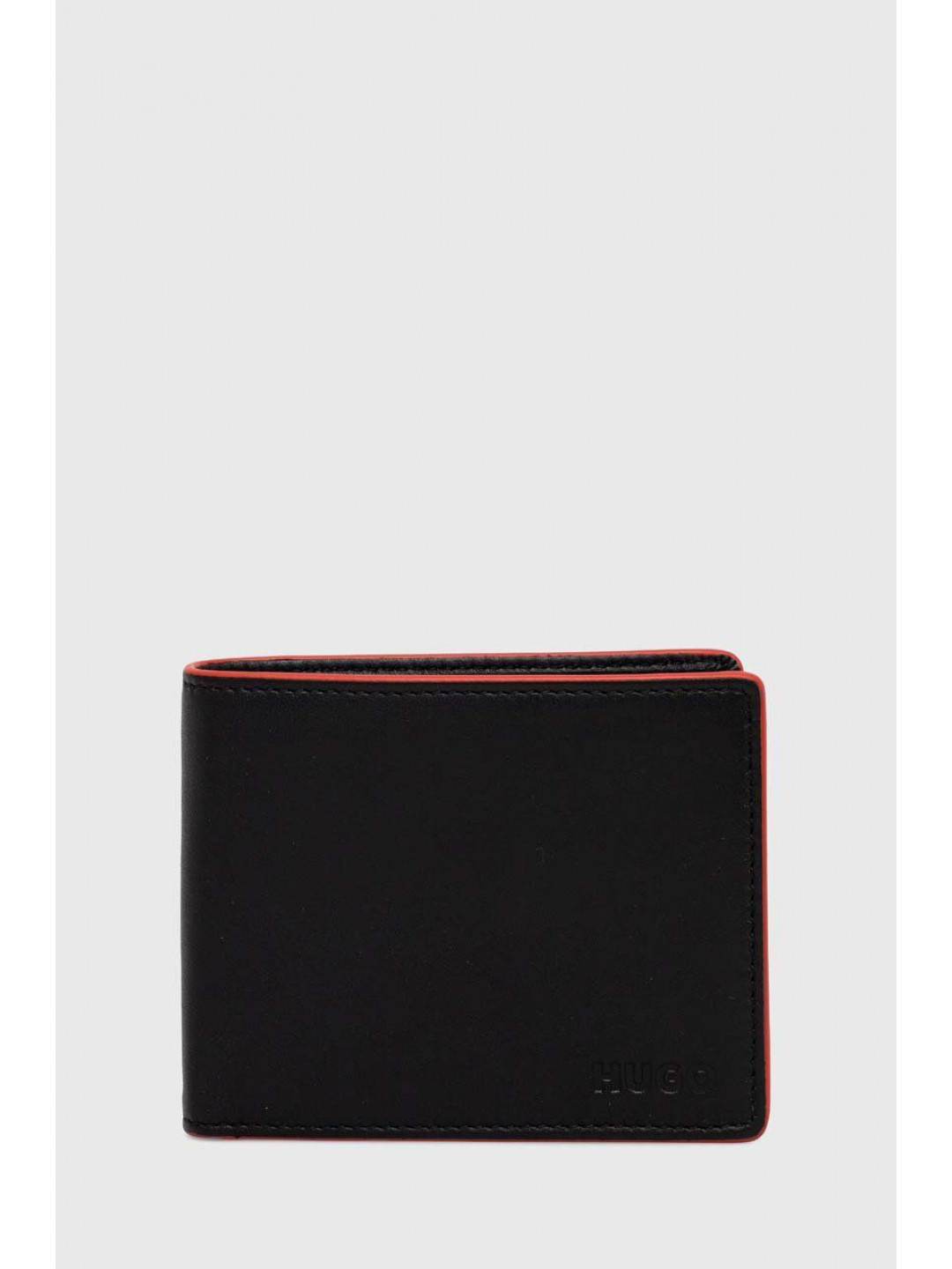 Kožená peněženka HUGO černá barva 50511302