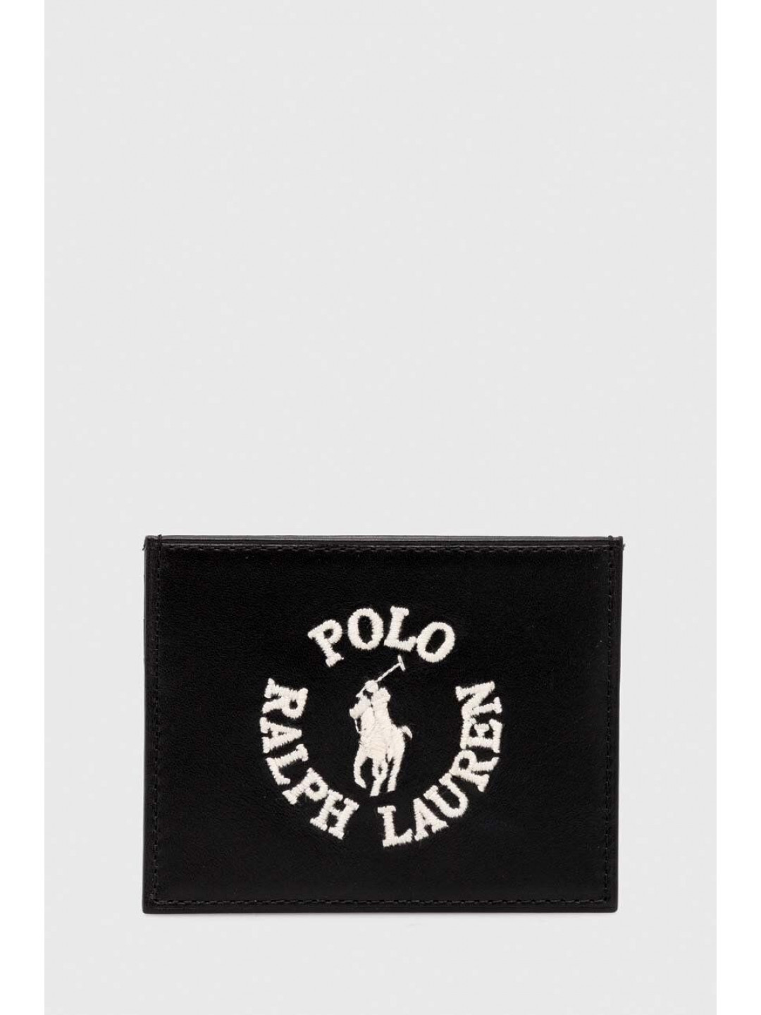 Kožené pouzdro na karty Polo Ralph Lauren černá barva 405898661