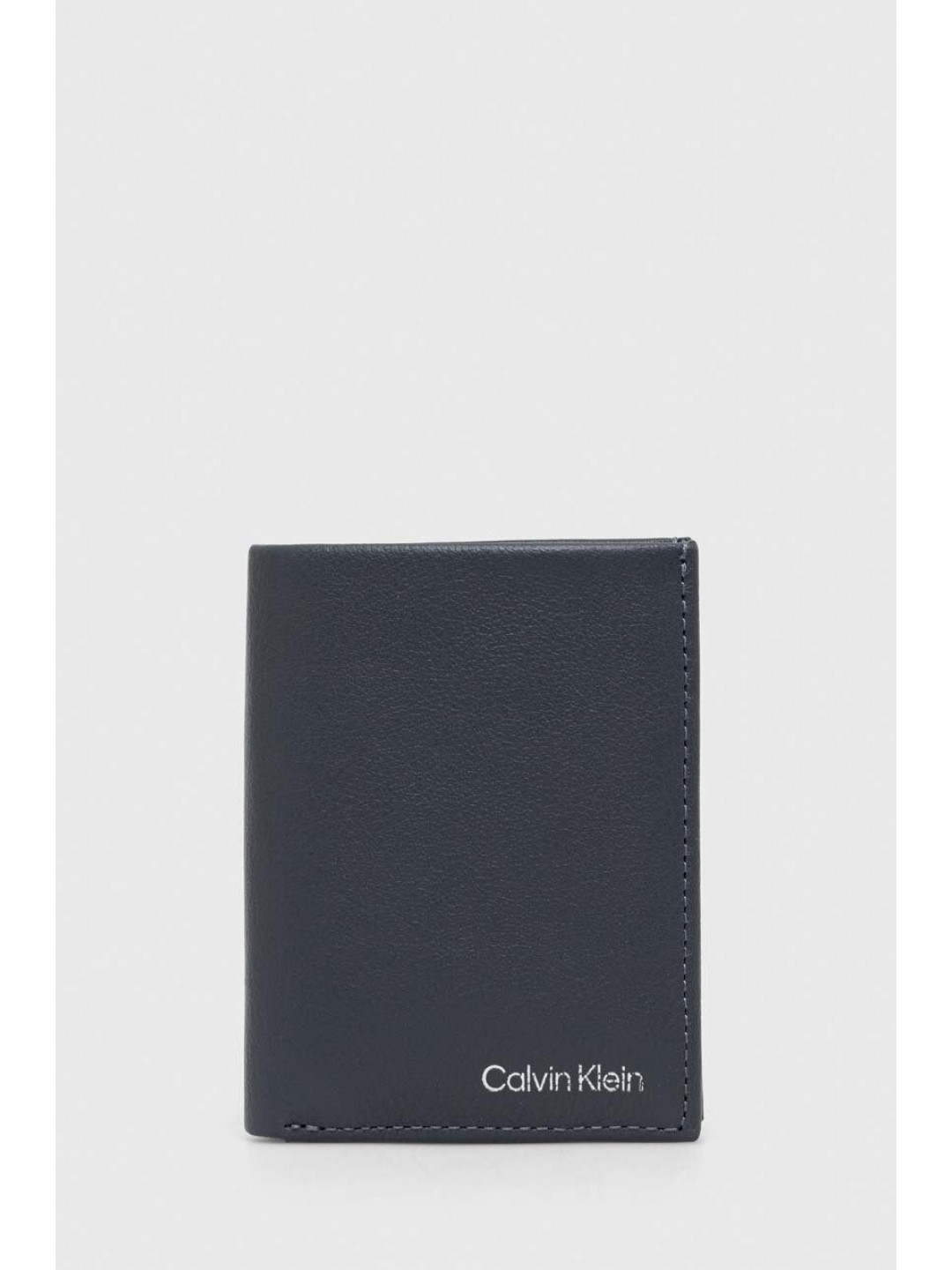 Kožená peněženka Calvin Klein šedá barva K50K511664